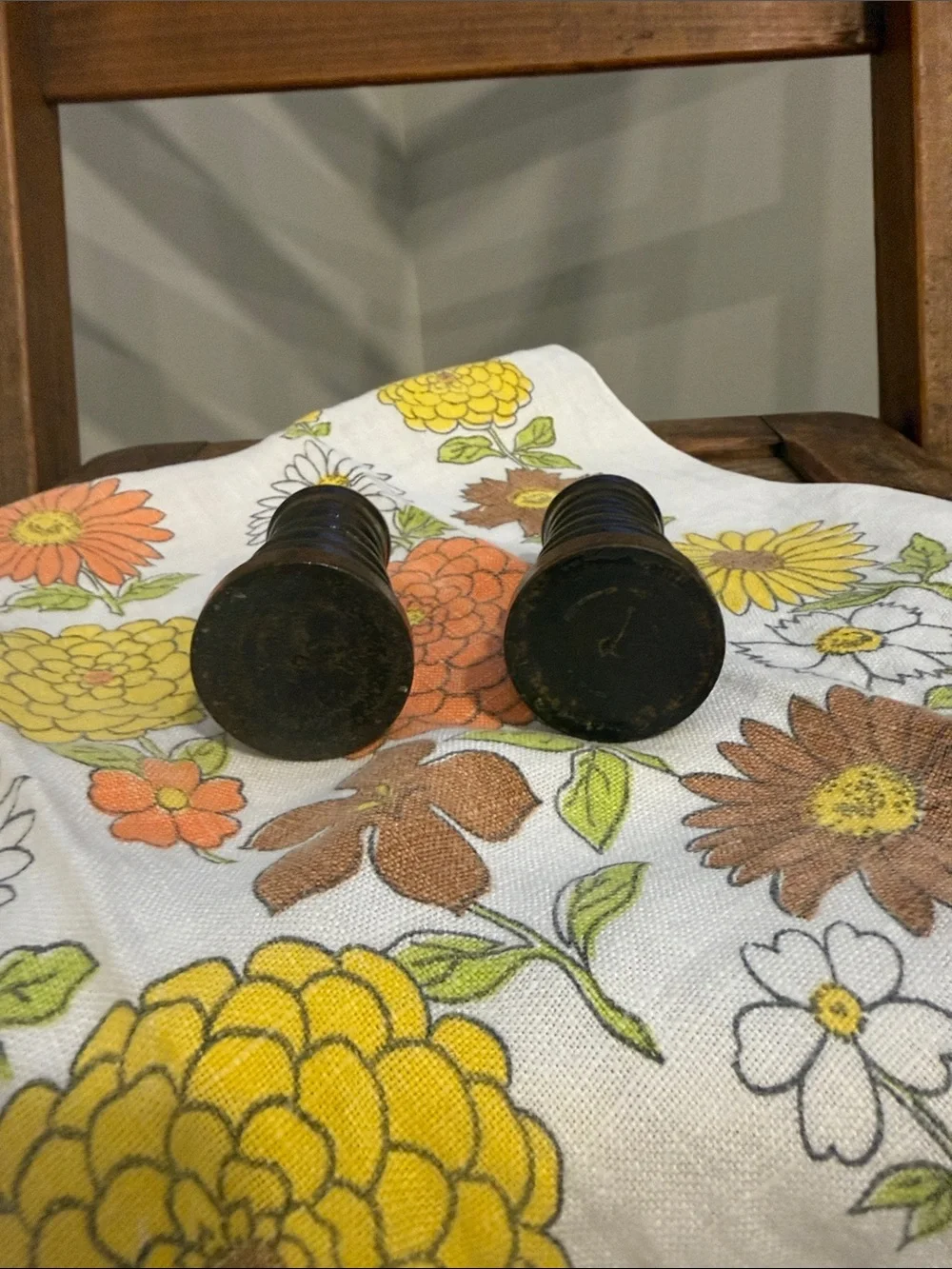 Vintage Turned Wood Candlestick Holders – Pair Farmhouse Decor